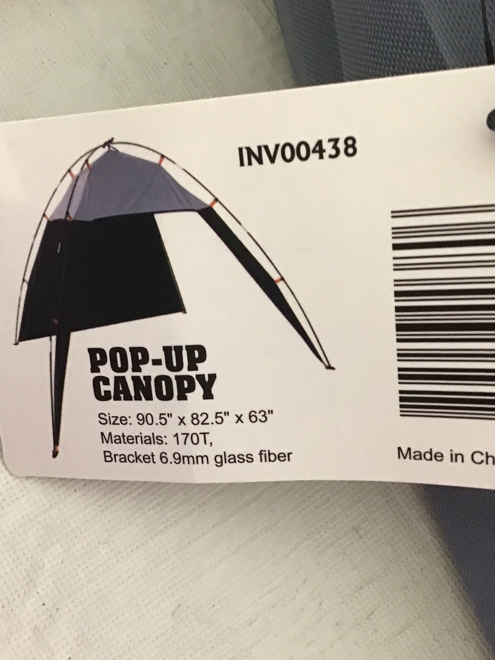 Pop-Up Canopy Shelter -Gray and Black